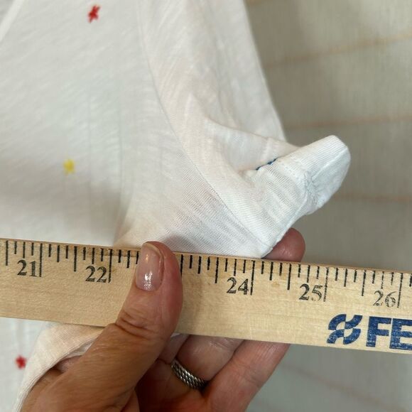 NWT Nordstrom Caslon knotted white Embroidered Flower tee 1X - Picture 4 of 10